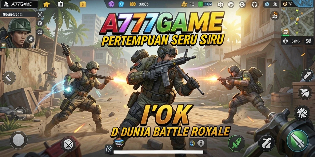 Tampilan gameplay seru A777GAME di medan pertempuran Battle Royale.
