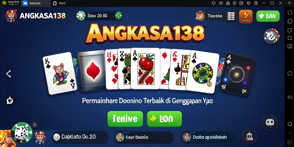 Tangkapan layar utama ANGKASA138 menampilkan suasana gameplay Domino yang seru.