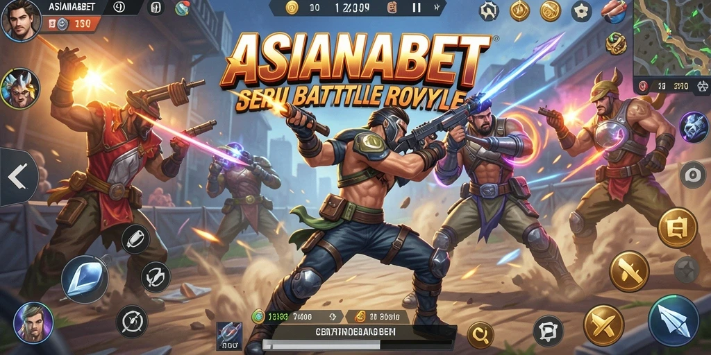 Gameplay ASIANABET menampilkan aksi seru dalam pertarungan Battle Royale.