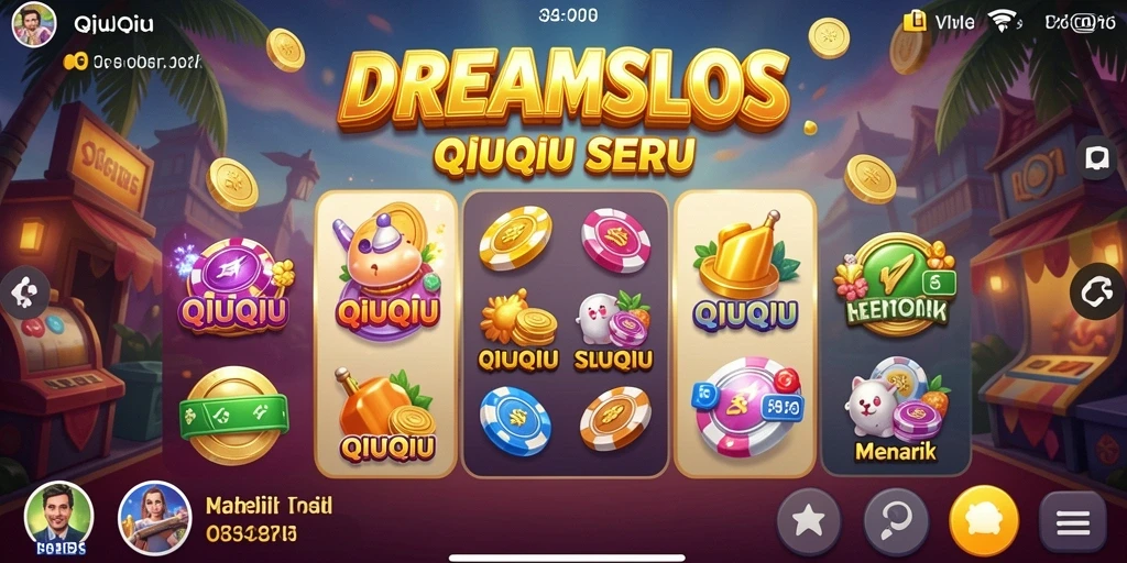 Screenshot utama DREAMSLOTS menampilkan momen epik dalam permainan QiuQiu.
