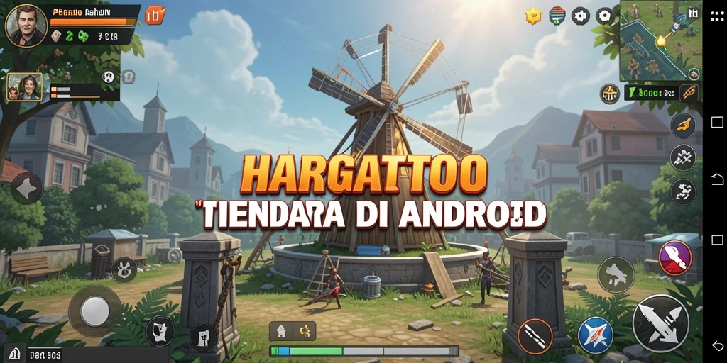 Tampilan gameplay HARGATOTO yang menegangkan saat mempertahankan menara.