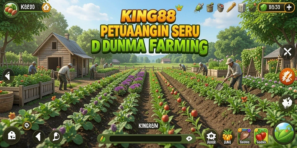 Screenshot gameplay KING88 menampilkan aktivitas berkebun yang mengasyikkan.
