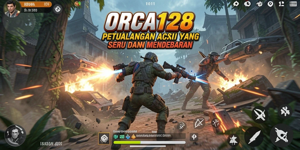 Tampilan gameplay seru dari ORCA128 dengan grafik memukau.