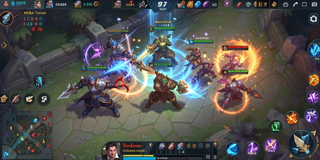 Tampilan menarik dari gameplay MOBA di S9S9.